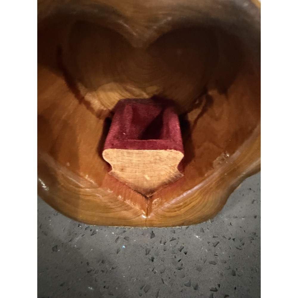 Wood Cedar Log Jewelry Trinket Box Heart Shaped‎ Drawer Artist Jeff Trag - Picture 11 of 12